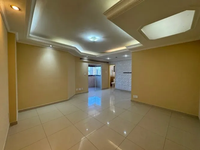Apartamento com 3 quartos e 3 suítes no canto do forte em Praia Grande com vista mar e chu