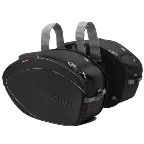 Par Alforge Lateral Mala Moto GIVI EA100B 40Litros Cor Preto