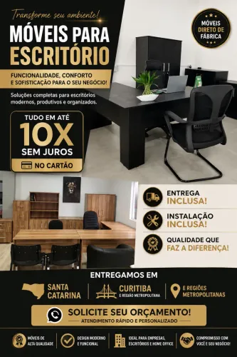 Móveis para escritório completo em até 10x sem juros no cartão!