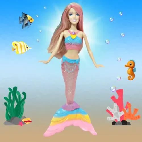 Boneca Barbie Dreamtopia Sereia Luzes Arco-íris