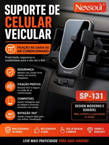 Suporte de celular para carro fixação ar condicionado 