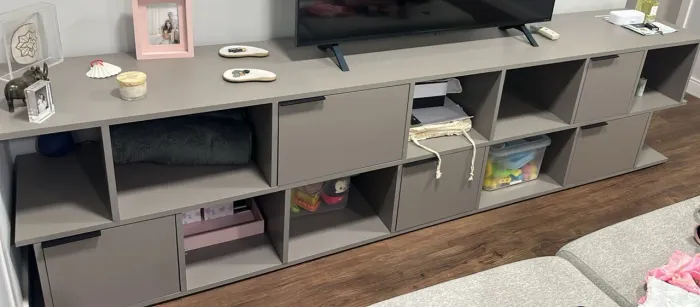 Rack de Madeira 270cm Cinza