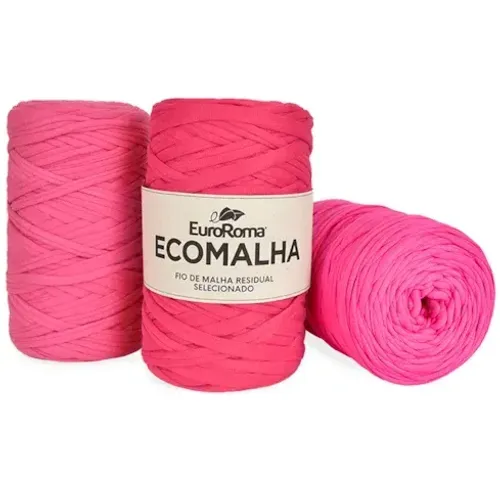 linhas ecomalha cores :verde, rosa, azul, branco e vermelho