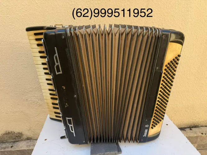 Acordeon sanfona Todeschini super 8 selo verde pintura
