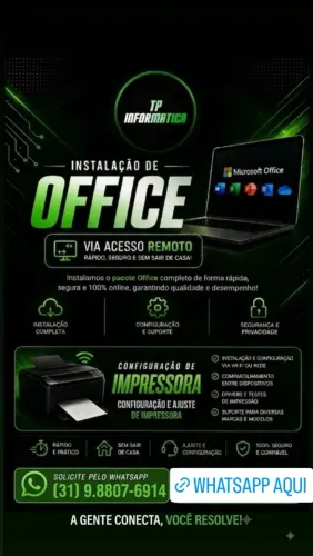 Instalação de Office, impressoras ou outros programas