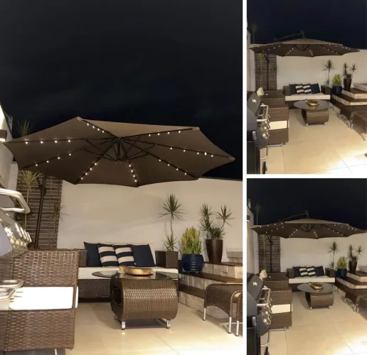 Ombrelone Lindo com a Luz Solar e Gira 360