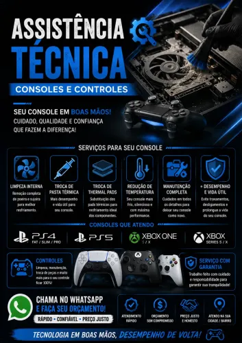 Ps,Xbox,Nintendo (Reparo,Limpeza, ...)