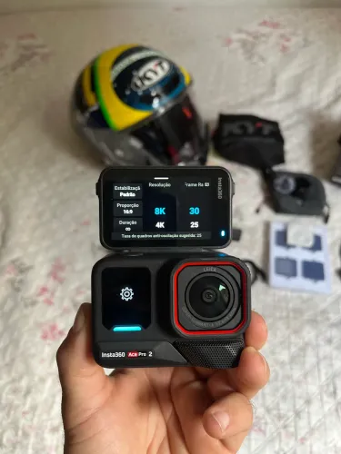 Kit Motovlog Completo - Insta360 Ace Pro 2 + DJI Mic Mini + Capacete KYT