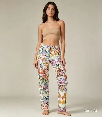Calça floral Farm Tam P skin