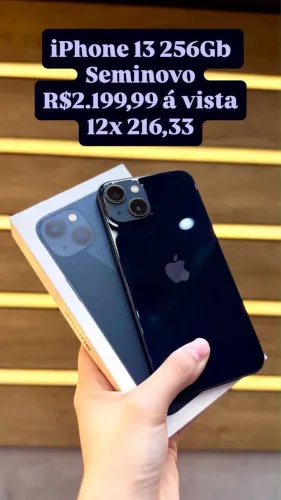 IPHONE 13 256GB PRETO SEMINOVO TODO ORIGINAL