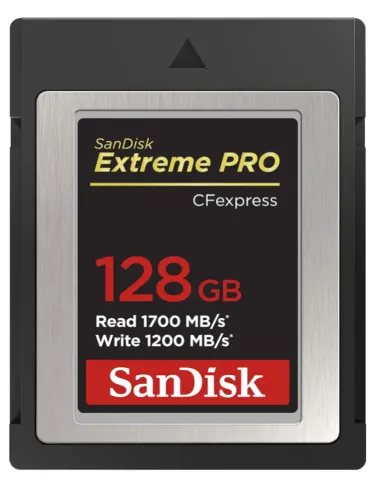 SanDisk Cartão CFexpress Extreme PRO 128GB Tipo B - SDCFE-128G-GN4NN, Prata