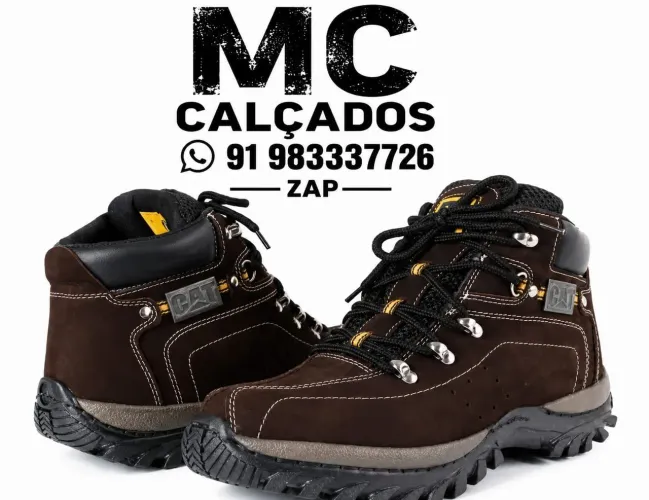 SUPER BARATO! Lindas botas novas caterpillar em couro e com palmilha em gel.