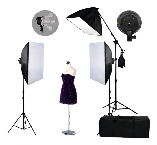 Kit de iluminação de estúdio Greika PK-SB03 para fotografia e video