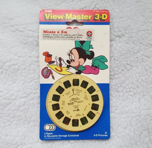 Cartela lacrada com discos para view Master 3D da Estrela dos anos 90 Minnie