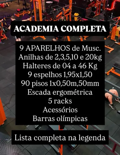 ACADEMIA COMPLETA- EQUIPAMENTOS-PORTEIRA FECHADA