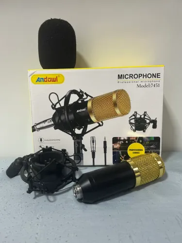 Microfone Condensador Andowl 7451/ BM800 + Aranha + Espuma | Excelente Estado