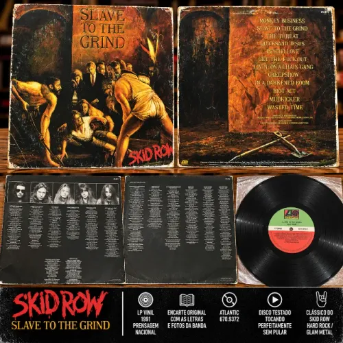 Skid Row - Slave to the Grind LP Vinil 1991 Nacional + Encarte