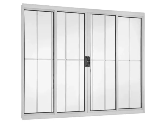 Janela Alumínio de correr , vitro 4 folhas com grade  , 1,00 X 1,20