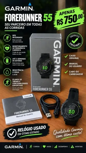 Garmin Forerunner 55 Original + Caixa | GPS | Excelente Estado