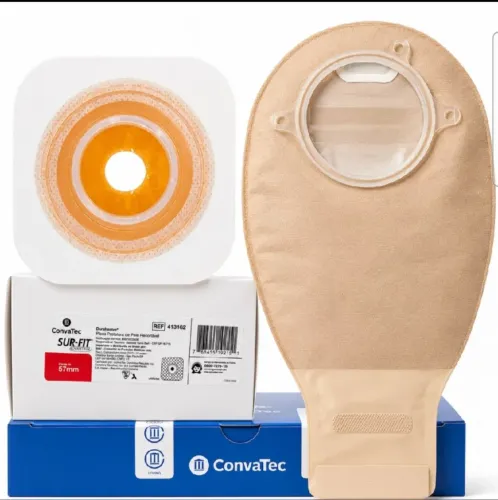 10 Bolsas Colostomia 57 mm + 10 Placas adesiva Micropore, Convatec/ Sur-Fit ADVANTAGE