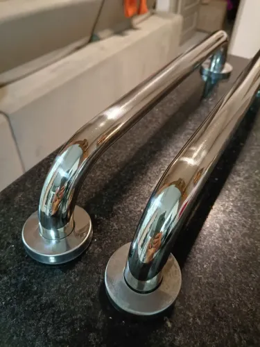 Alças de apoio banheiro barra reta inox 40 cm 2 unidades