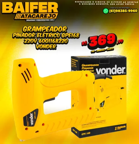 Grampeador Pinador Elétrico GPE168 220v 6001168220 Vonder