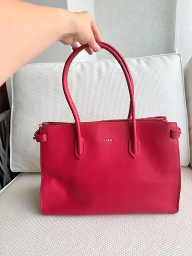 Bolsa Tote Furla Vermelha em couro legítimo