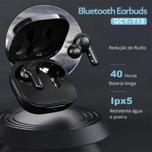 Fone de Ouvido Bluetooth QCY T13 Sem Fio Original - Bateria de Longa Duração (Pronta Entre