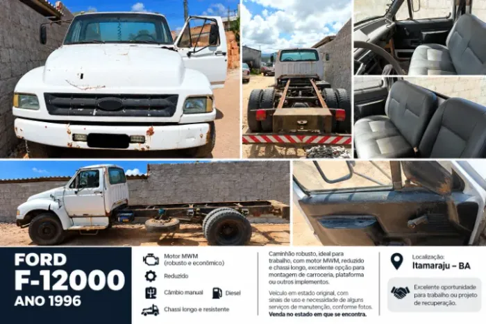 FORD F-12000 - ANO 1996 | MOTOR MWM | REDUZIDO