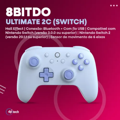 Controle 8BitDo Ultimate 2C Bluetooth para Nintendo Switch | Azul -Entrega Grátis-