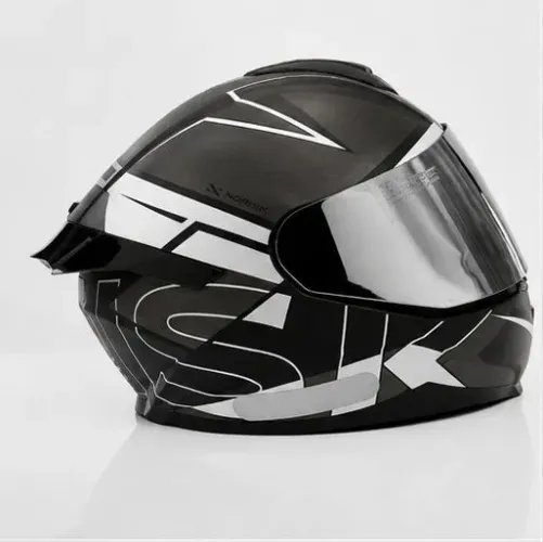 Capacete Masculino Feminino NORISK RAZOR AXIAL preto prata fosco tamanho 56 