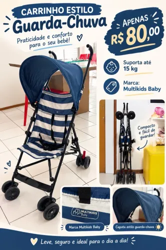 Carrinho de bebê estilo guarda-chuva Multikids