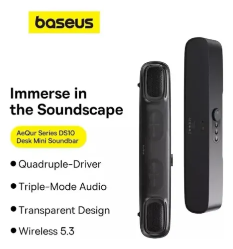Caixa De Som Soundbar Baseus Aequr Ds10 20w Bluetooth 5.3 Com Bateria