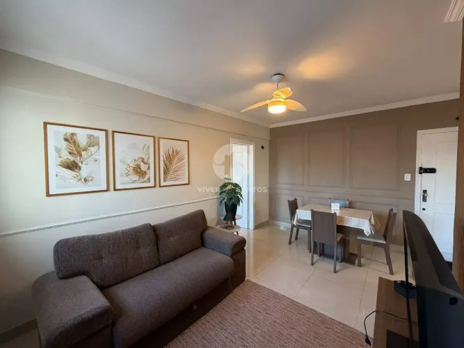Apartamento 1 Dormitório, Porteira Fechada e Vista Mar Lateral no Embaré - Santos SP