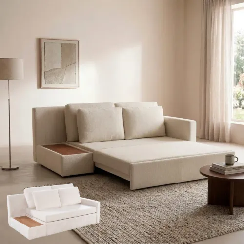 Sofá Cama Lumiar Linho Bege tt65