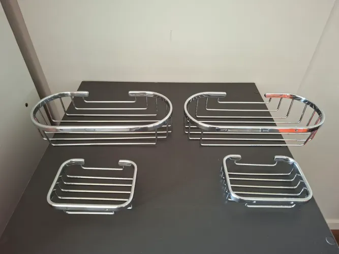 Kit para box de banheiro alta qualidade - 2 saboneteira e 2 porta shapoos