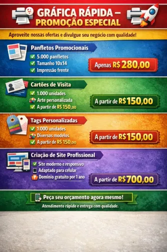 Gráfica rápida promoção para sua empresa