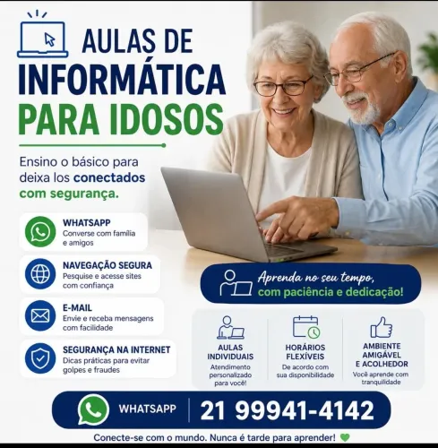 Aulas de informática para idosos em domicilio