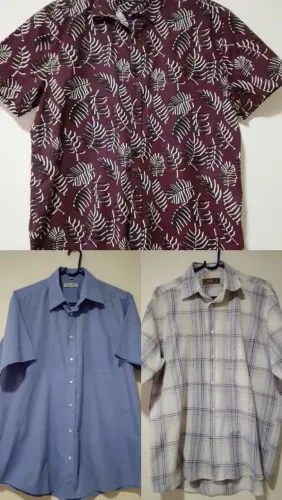 3 Camisas de botão, Tamanho M
