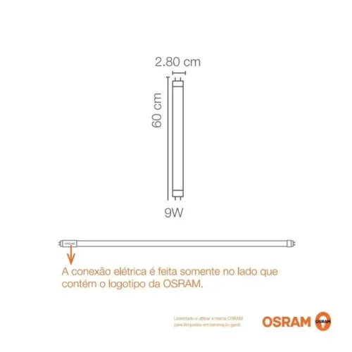 Lâmpada LED Tubular Osman 9W 60cm - Econômica e Eficiente
