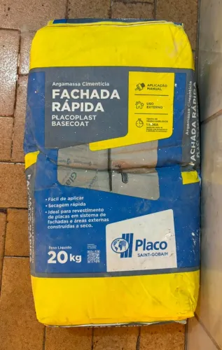 Kit ou Unitário Argamassa Para Placa Cimentícia Glasroc Basecoat Placoplast 20 kg Cada