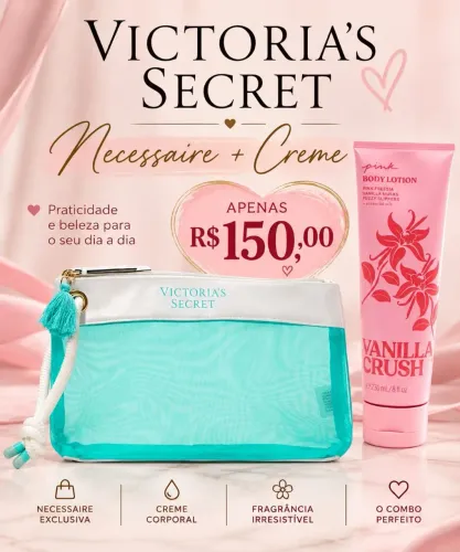 Combo: Necessaire e Creme Victoria's Secret Original