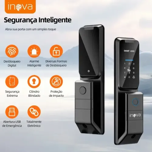 Fechadura Eletronica Digital Com Biometria Senha, Fechadura Inteligente Eletrônica Digital