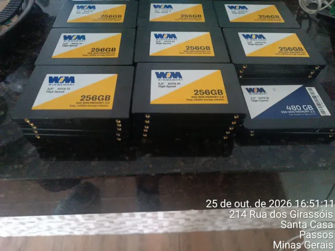 Lote de SSD 256 gigas usados em bom funcionamento