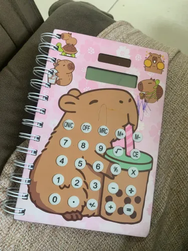 caderno com calculadora infantil