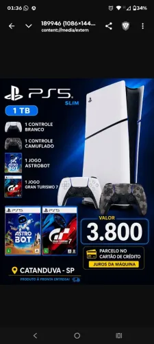 Playstation 5 slin 1 tera com driver disco