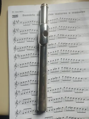 Bocal de flauta em prata maciça - Luiz Carlos Tudrey - flauta Yamaha yfl211