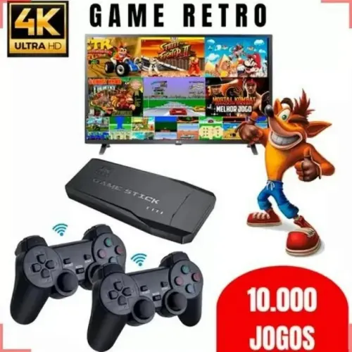 Game Stick com 2 Controle jogos Retrôs