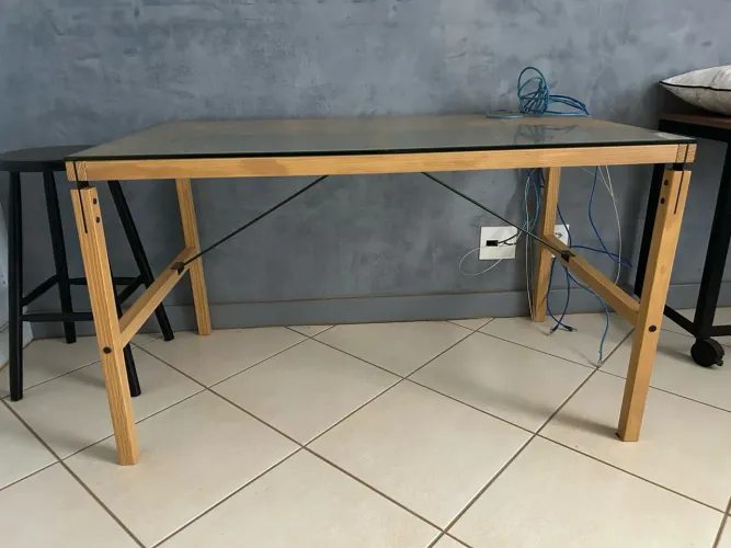 Escrivaninha mesa de vidro