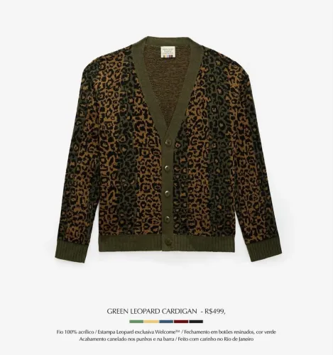 cardigan green leopard welcome sunny garments